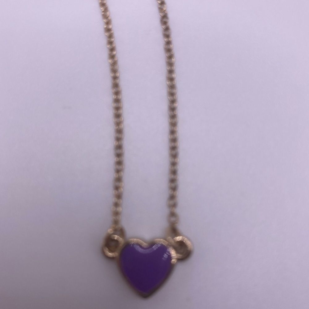 Kate Spade Purple Enamel Heart Necklace - Picture 1 of 4